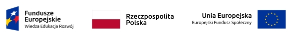 Logotypy: 'Fundusze Europejskie', 'Barwy Polski', 'Unia Europejska'